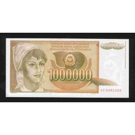 Yugoslavia Pick. 99 1 M. Dinara 1989 SC