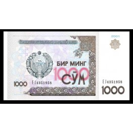 Uzbekistan Pick. 82 1000 Sum 2001 SC