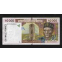 Ivory Coast Pick. 114A 10000 Francs 1992-01 VF