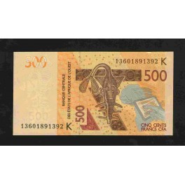 Senegal Pick. Nuevo 500 Francs 2013 SC