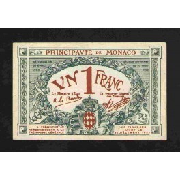 Monaco Pick. 5 1 Franc 1920 SUP