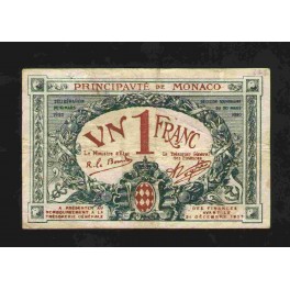 Monaco Pick. 5 1 Franc 1920 VF