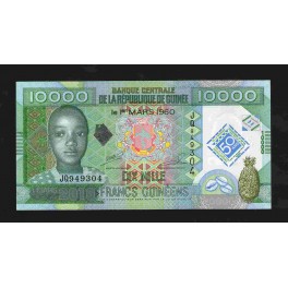 Guinee Pick. 45 10000 Francs 2010 NEUF