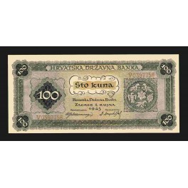 Croacia Pick. 11 100 Kuna 1943 SC