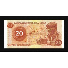 Angola Serie Specimen Pick. 109s-113S 20-1000 Kwanzas 1976 SC