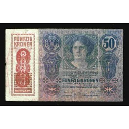 Austria Pick. 54 50 Kronen 1919 VF