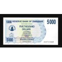 Zimbabwe Pick. 45 5000 Dollars 2007 UNC