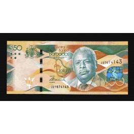 Barbados Pick. 77 50 Dollars 2013 UNC