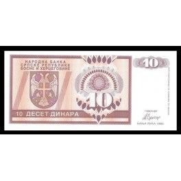 Bosnia Herzegovina Pick. 133 10 Dinara 1992 SC