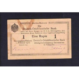 German East Africa Pick. 20 1 Rupie 1916 AU