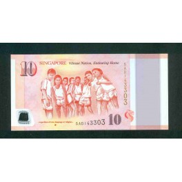 Singapur Pick. Nuevo 10 Dollars 2015 SC
