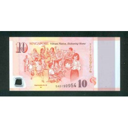 Singapour Pick. New 10 Dollars 2015 UNC