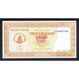 Zimbabwe Pick. 22 10000 Dollars 2003 UNC