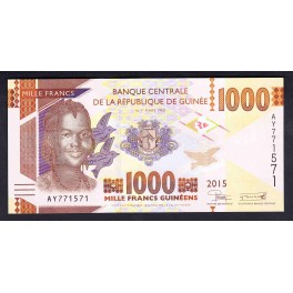 Guinea Pick. New 5000 Francs 2015 UNC