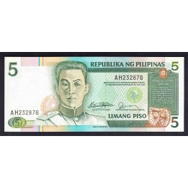Philippines Pick. 168 5 Piso 1985-94 UNC