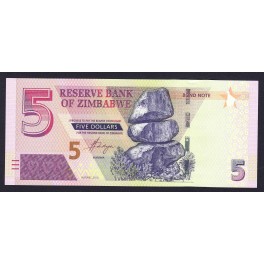 Zimbabwe Pick. Nuevo 2 Dollars 2016 SC