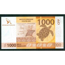 French Pacific Territories Pick. 6 1000 Francs 2014 UNC