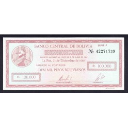 Bolivia Pick. 189 500000 Pesos Bolivianos 1984 SC