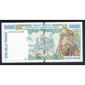Costa de Marfil Pick. 113A 5000 francs 1992-03 SC