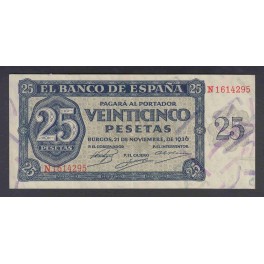 Espagne Pick. 99 25 Pesetas 21-11-1936 TB