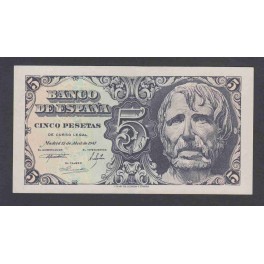 Edifil. D 55a 5 pesetas 12-04-1947 EBC