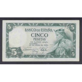 Edifil. D 67 5 pesetas 22-07-1954 SC