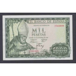 Edifil. D 72 1000 pesetas 19-11-1965 EBC