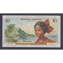 Antilles Francaiçes Pick. 8 10 Francs 1964 SUP