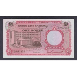 Nigeria Pick. 8 1 Pound 1967 XF