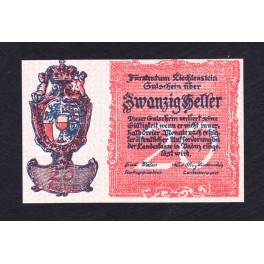 Liechtenstein Pick. 1 10 Heller 1920 NEUF