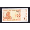 Zimbabwe Pick. 97 100 Dollars 2009 UNC