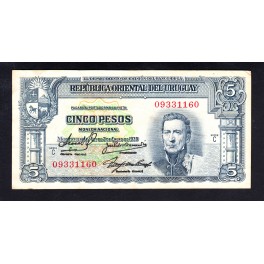 Uruguay Pick. 36 5 Pesos 1939 TB