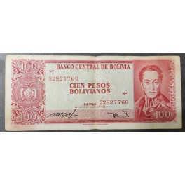 Bolivie Pick. 164A 100 Pesos Bolivianos 1962 NEUF