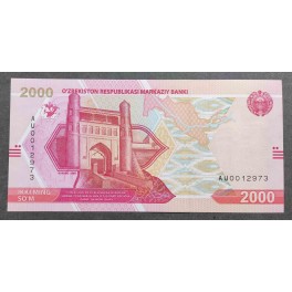 Uzbekistan Pick. 82 1000 Sum 2001 SC