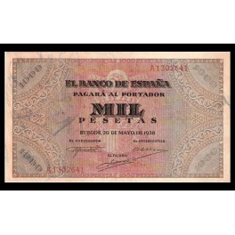 Edifil. D 35 1000 pesetas 20-05-1938 EBC