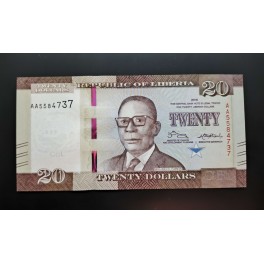 Liberia Pick. 32 10 Dollars 2016-17 UNC