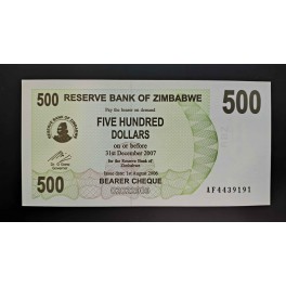 Zimbabwe Pick. 42 100 Dollars 2006 UNC