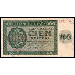 Edifil. D 22a 100 pesetas 21-11-1936 EBC