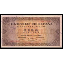 Edifil. D 33a 100 pesetas 20-05-1938 EBC