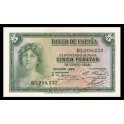 Edifil. C 14a 5 pesetas 1935 SC-
