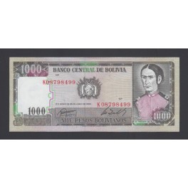 Bolivia Pick. 167 1000 Pesos Bolivianos 1982 SUP