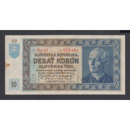 Slovakia Pick. 6s 10 Korun 1943 AU