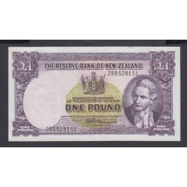 New Zealand Pick. 159 1 Pound 1956-67 XF