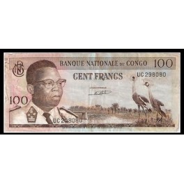 Congo Democratico Pick. 6 100 Francs 1961-64 MBC