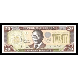 Liberia Pick. 23 20 Dollars 1999 SC