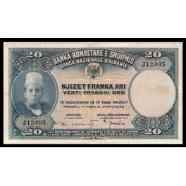 Albania Pick. 3 20 Franka 1926 MBC