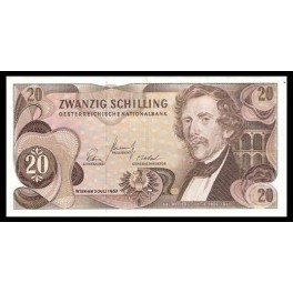 Austria Pick. 142 20 Schillings 02-07-1967 EBC