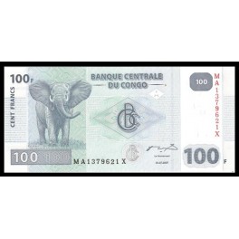 Congo Democratico Pick. Nuevo 100 Francs 31-07-2007 SC