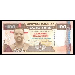 Swazilandia Pick. Nuevo 100 Emalangeni 2008 SC