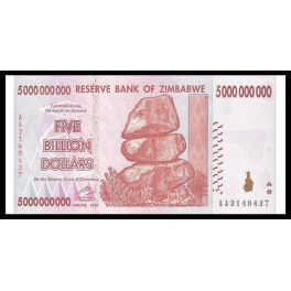 Zimbabwe Pick. 84 5 B. Dollars 2008 SC